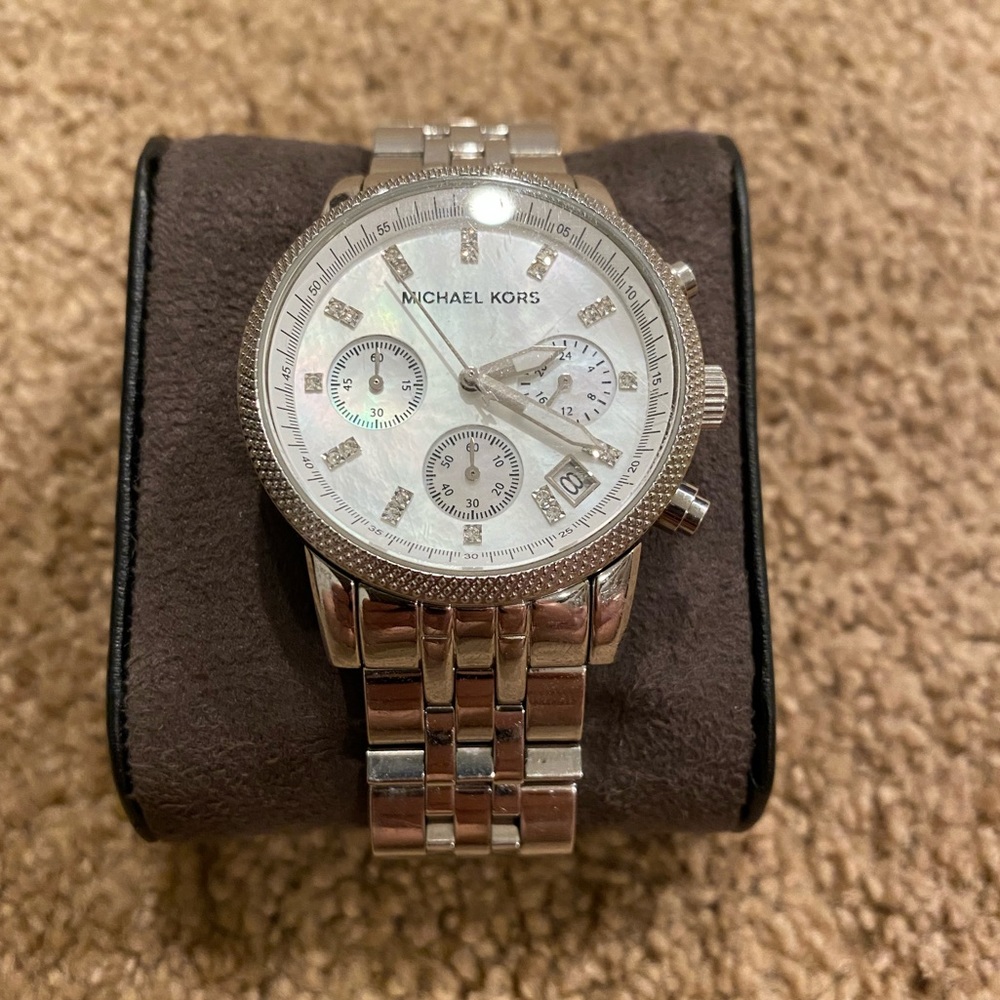 Authentic Silver Michael Kors Watch